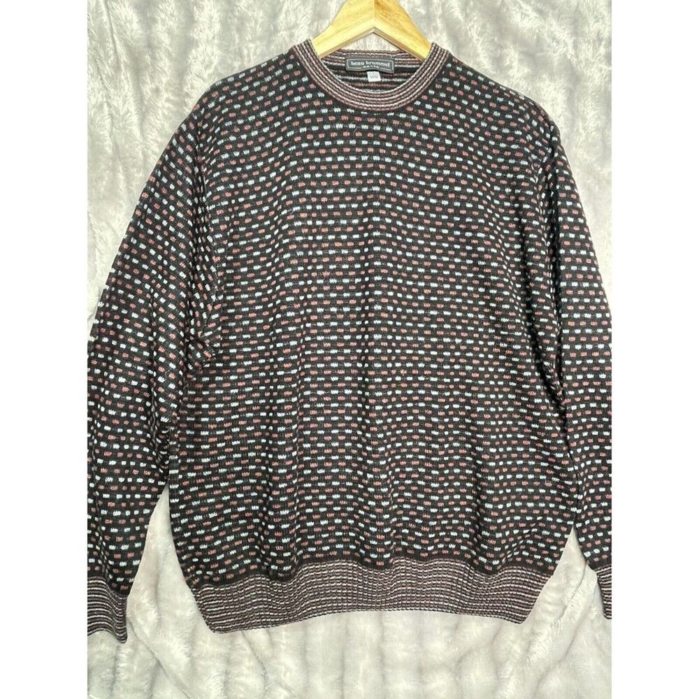 BEAU BRUMMEL MADE IN ITALY 40%‎ WOOL KNIT SWEATER MEN'S SIZE XL / 54